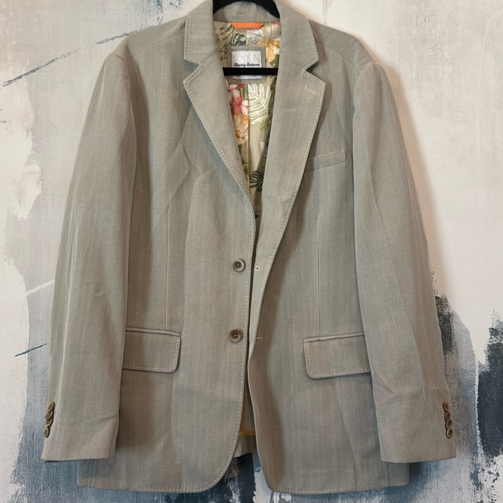 Tommy Bahama Light Gray Sport Coat with Floral Lining